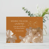 フェスティバルモダン |錆と金ゴールドダストのフローラクリスマス シーズンカード (スタンド正面)