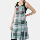 フェスティバルモノグラムタータンチェックグリーンホワイトレッド エプロン (インサイチュ)