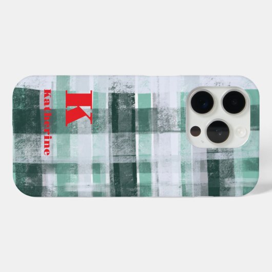 フェスティバルモノグラムタータンチェックグリーンホワイトレッド Case-Mate iPhoneケース (裏面 (横))