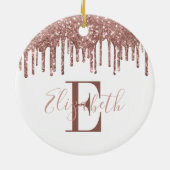 フェスティバルモノグラムバラ金ゴールドグリッタードリップ セラミックオーナメント (裏面)