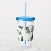 フェスティバルモミ木プラスチック製ストンブラー付きストロー アクリルタンブラー (右)