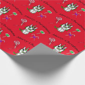 フェスティバルユニコーン&ホリデーキャンディークリスマス ラッピングペーパー (角)