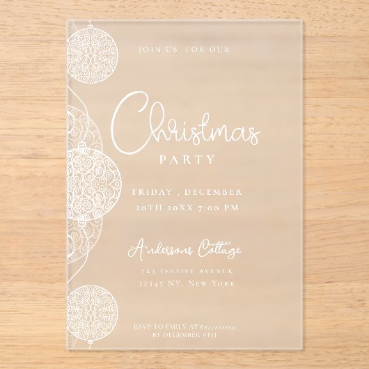 フェスティバルユニークパーティーマゼンタ アクリル招待状 (正面)