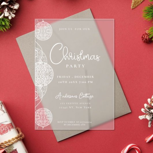 フェスティバルユニークパーティーマゼンタ アクリル招待状