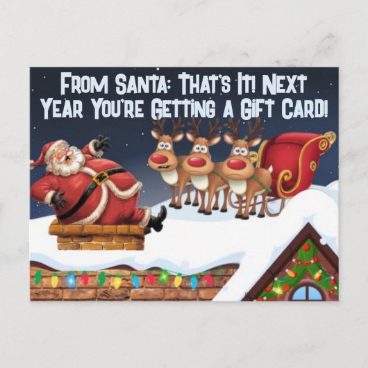 フェスティバルユーモアおもしろい皮肉クリスマスカード インビテーションポストカード (正面)