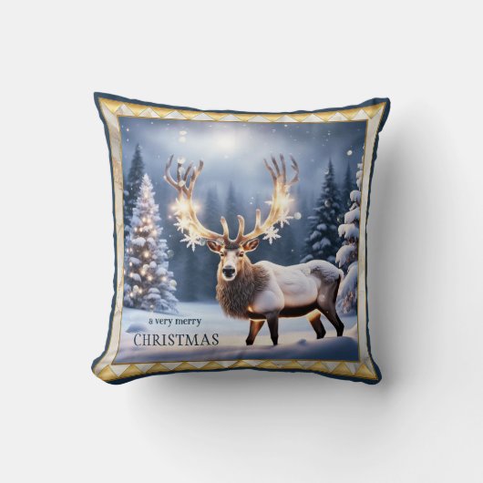 フェスティバルライツトナディアクリスマスアニマルアート クッション (正面)