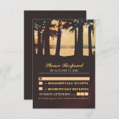 フェスティバルライツパームビーチ結婚式RSVP 出欠カード (正面/裏面)