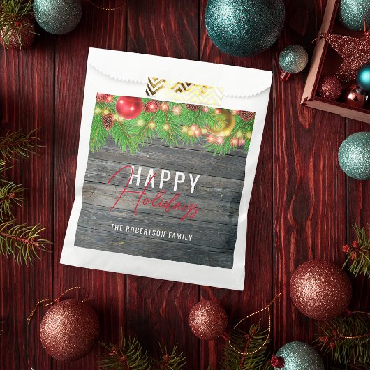 フェスティバルライツボーブルズ素朴ホリデークリスマス フェイバーバッグ