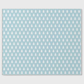 フェスティバルライトブルーホワイトクリスマスツリーパターン ラッピングペーパー (フラット)