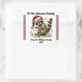 フェスティバルラクーンがクリスマスプレゼントをチャームで包む スクエアシール (バッグ)