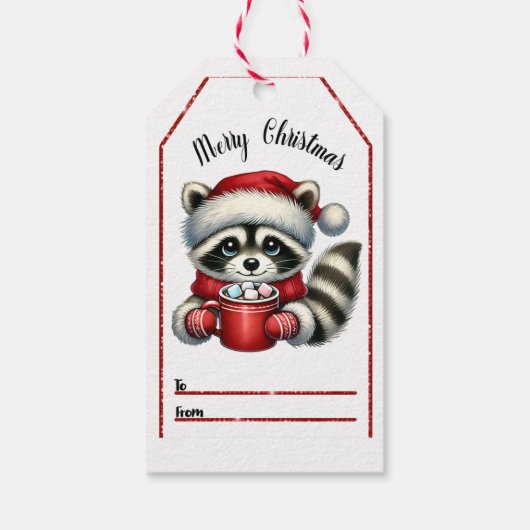 フェスティバルラクーンクリスマスラベル ギフトタグ (裏面)