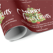 フェスティバルラグジュアリーブルガンディホリデーメリークリスマス ラッピングペーパー (ロールコーナー)