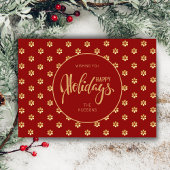 フェスティバルラックスレッド&金ゴールドデイジークリスマスハッピー シーズンカード