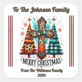 フェスティバルラッピング用クリスマスステッカー スクエアシール (正面)