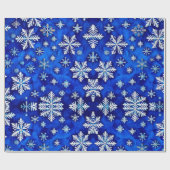 フェスティバルラップワンダーランドスノーフレーク王室のオンブルー ラッピングペーパー (フラット)