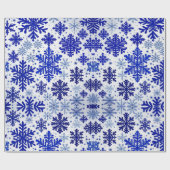 フェスティバルラップワンダーランド王室のブルースノーフレーク ラッピングペーパー (フラット)