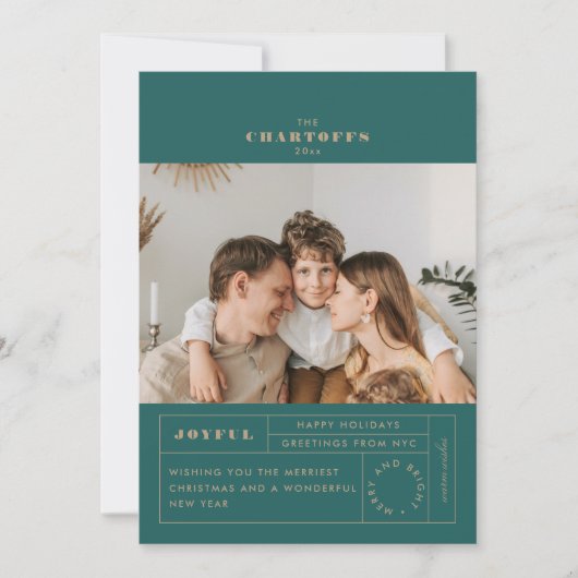 フェスティバルラベルフラットホリデーカード シーズンカード (正面)