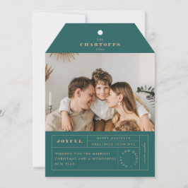 フェスティバルラベルフラットホリデーカード シーズンカード