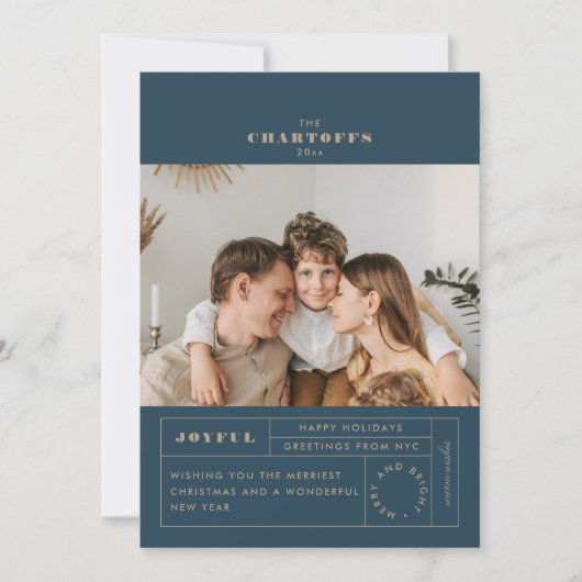 フェスティバルラベルフラットホリデーカード シーズンカード (正面)