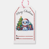 フェスティバルラベル陽気な雪だるま ギフトタグ (正面)