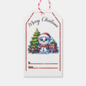 フェスティバルラベル陽気な雪だるま ギフトタグ (裏面)