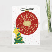 フェスティバルラボクリスマスツリーおもしろい折り畳みカード シーズンカード (正面)