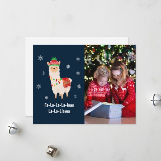 フェスティバルラマおもしろいプンフォトホリデーカード シーズンカード (正面/裏面インサイチュ)