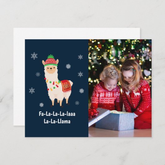 フェスティバルラマおもしろいプンフォトホリデーカード シーズンカード (正面/裏面)