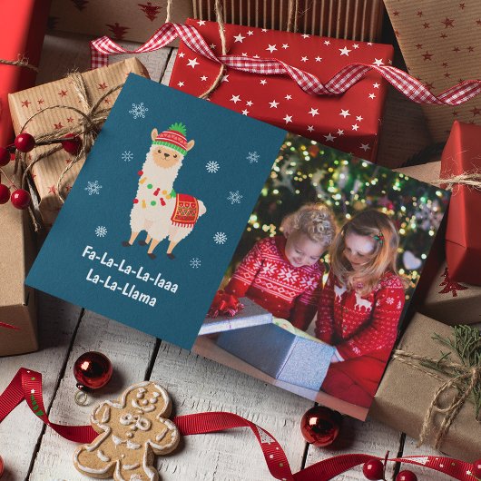 フェスティバルラマおもしろいプンフォトホリデーカード シーズンポストカード