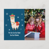 フェスティバルラマおもしろいプンフォトホリデーカード シーズンポストカード (正面)