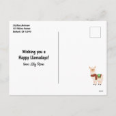 フェスティバルラマおもしろいプンホリデーカード シーズンポストカード (裏面)