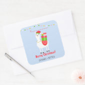 フェスティバルラマクリスマススススクエアステッカー スクエアシール (封筒)