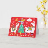 フェスティバルラマスクリスマスツリースペインの カード (黄色い花)