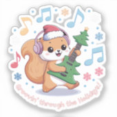 フェスティバルリス遊ルのギターが雪に囲まれ シール (正面)