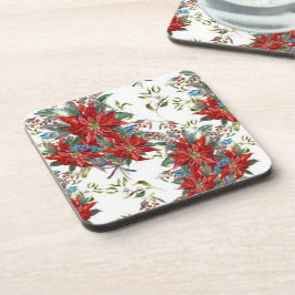 フェスティバルリッチレッドポインセチア花コースター コースター