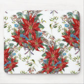 フェスティバルリッチレッドポインセチア花マウスパッド マウスパッド (正面)