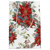 フェスティバルリッチレッドポインセチア花抱き枕 ミディアムペーパーバッグ (正面)