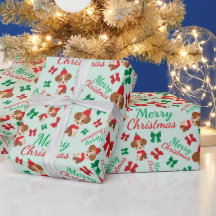 フェスティバルリボンかわいい犬クリスマスライトグリーン