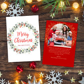 フェスティバルリースのクリスマスフォト シーズンカード