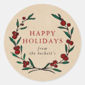 フェスティバルリースクリスマス ラウンドシール (正面)