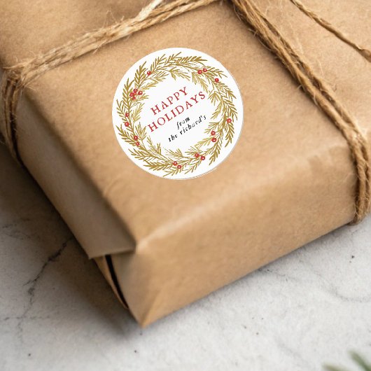 フェスティバルリースクリスマス ラウンドシール