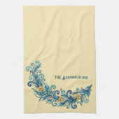 フェスティバルリーススワッグ休日 キッチンタオル (縦)