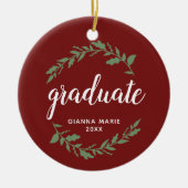 フェスティバルリースパーソナライズされた卒業記念 セラミックオーナメント (正面)