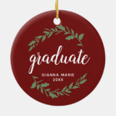 フェスティバルリースパーソナライズされた卒業記念 セラミックオーナメント (裏面)
