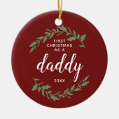 フェスティバルリースパーソナライズされた1stクリスマスアズ セラミックオーナメント (正面)