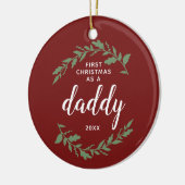 フェスティバルリースパーソナライズされた1stクリスマスアズ セラミックオーナメント (左)