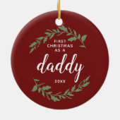 フェスティバルリースパーソナライズされた1stクリスマスアズ セラミックオーナメント (裏面)