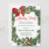 フェスティバルリースホリデーパーティー招待状 招待状 (正面)