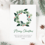 フェスティバルリースホリーベリーパインフォレストクリスマス シーズンカード