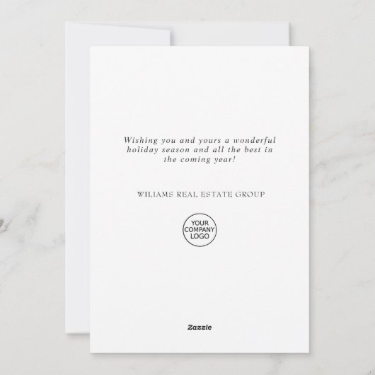 フェスティバルリースホリーベリーパインフォレストクリスマス シーズンカード (裏面)